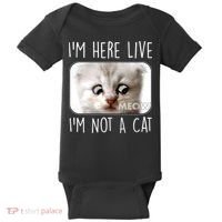 I'm Here Live I'm Not A Cat Zoom Lawyer Cat Meme Baby Bodysuit thumb 0