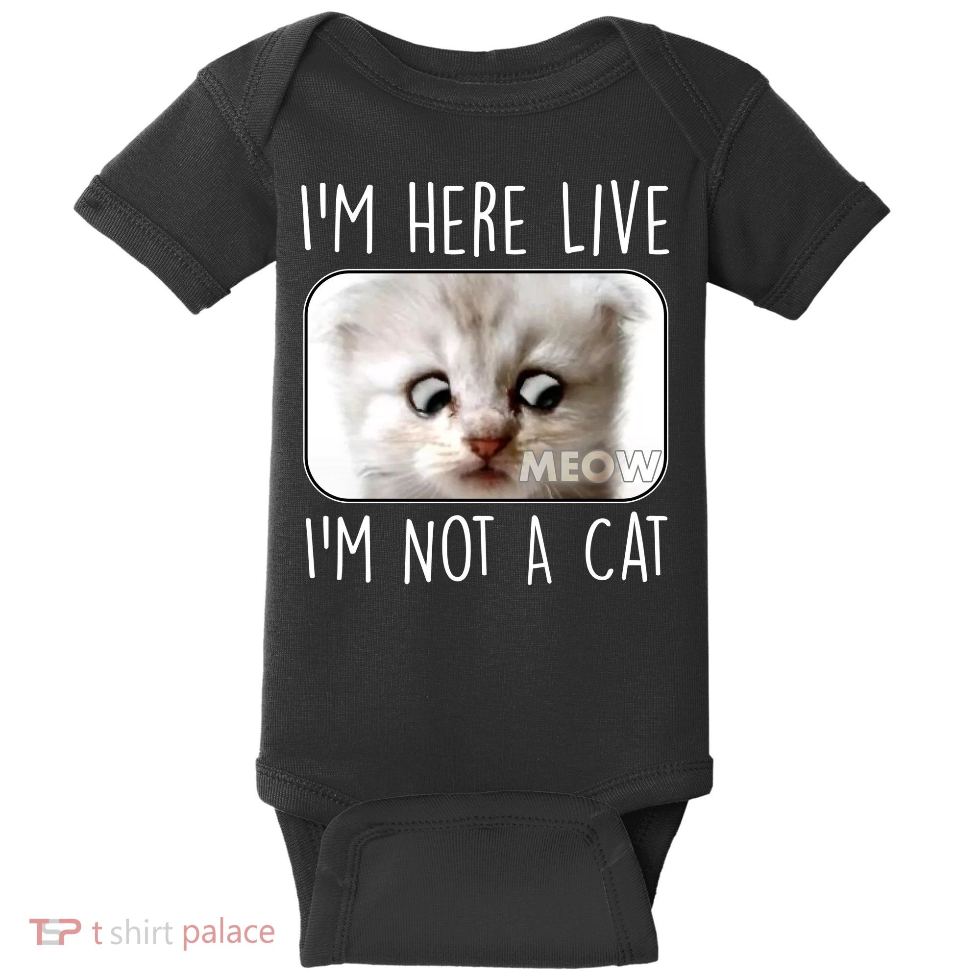I'm Here Live I'm Not A Cat Zoom Lawyer Cat Meme Baby Bodysuit