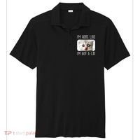 I'm Here Live I'm Not A Cat Zoom Lawyer Cat Meme Sport-Tek Posi-UV Pro Polo thumb 0