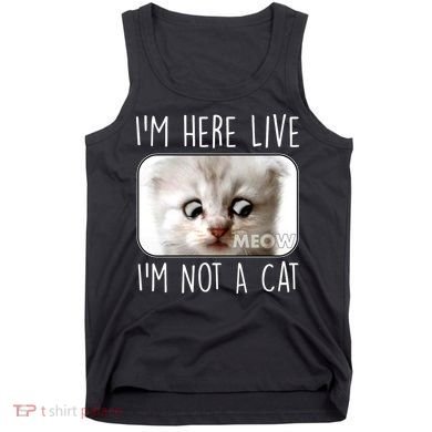 I'm Here Live I'm Not A Cat Zoom Lawyer Cat Meme Tank Top