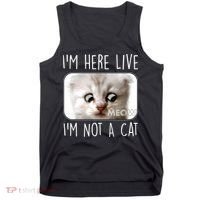 I'm Here Live I'm Not A Cat Zoom Lawyer Cat Meme Tank Top thumb 0