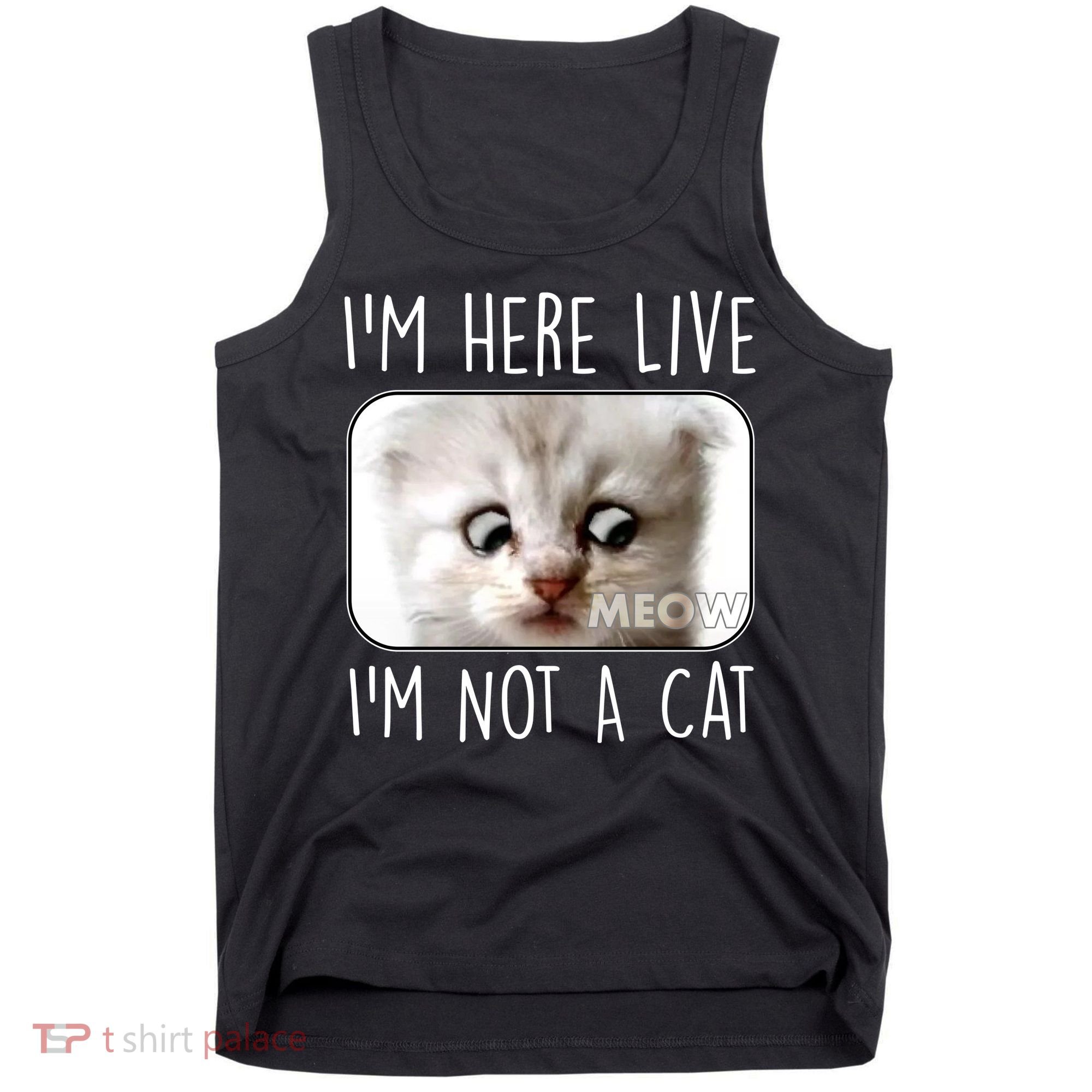 I'm Here Live I'm Not A Cat Zoom Lawyer Cat Meme Tank Top