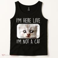 I'm Here Live I'm Not A Cat Zoom Lawyer Cat Meme Tank Top thumb 2