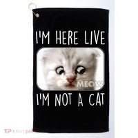I'm Here Live I'm Not A Cat Zoom Lawyer Cat Meme Golf Towel thumb 0