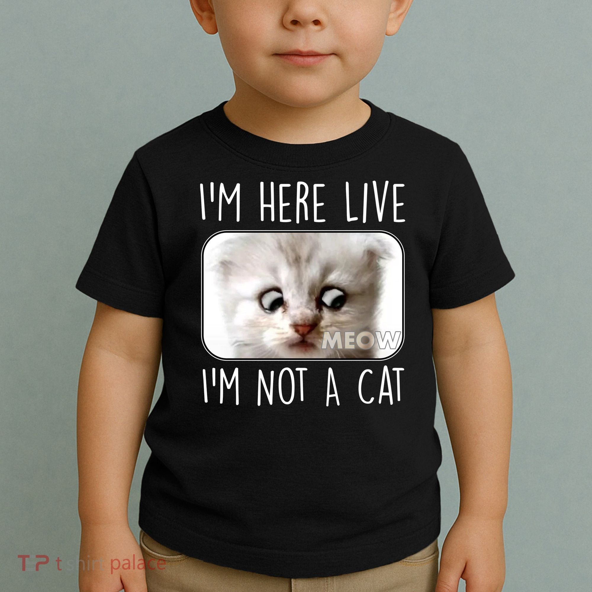 I'm Here Live I'm Not A Cat Zoom Lawyer Cat Meme Toddler T-Shirt
