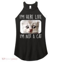 I'm Here Live I'm Not A Cat Zoom Lawyer Cat Meme Women's Perfect Tri Rocker Tank thumb 0
