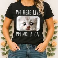 I'm Here Live I'm Not A Cat Zoom Lawyer Cat Meme Women's T-Shirt thumb 2