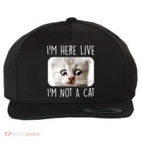 I'm Here Live I'm Not A Cat Zoom Lawyer Cat Meme Wool Snapback Cap thumb 0