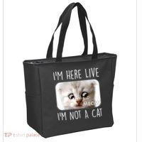 I'm Here Live I'm Not A Cat Zoom Lawyer Cat Meme Tote Bag thumb 2