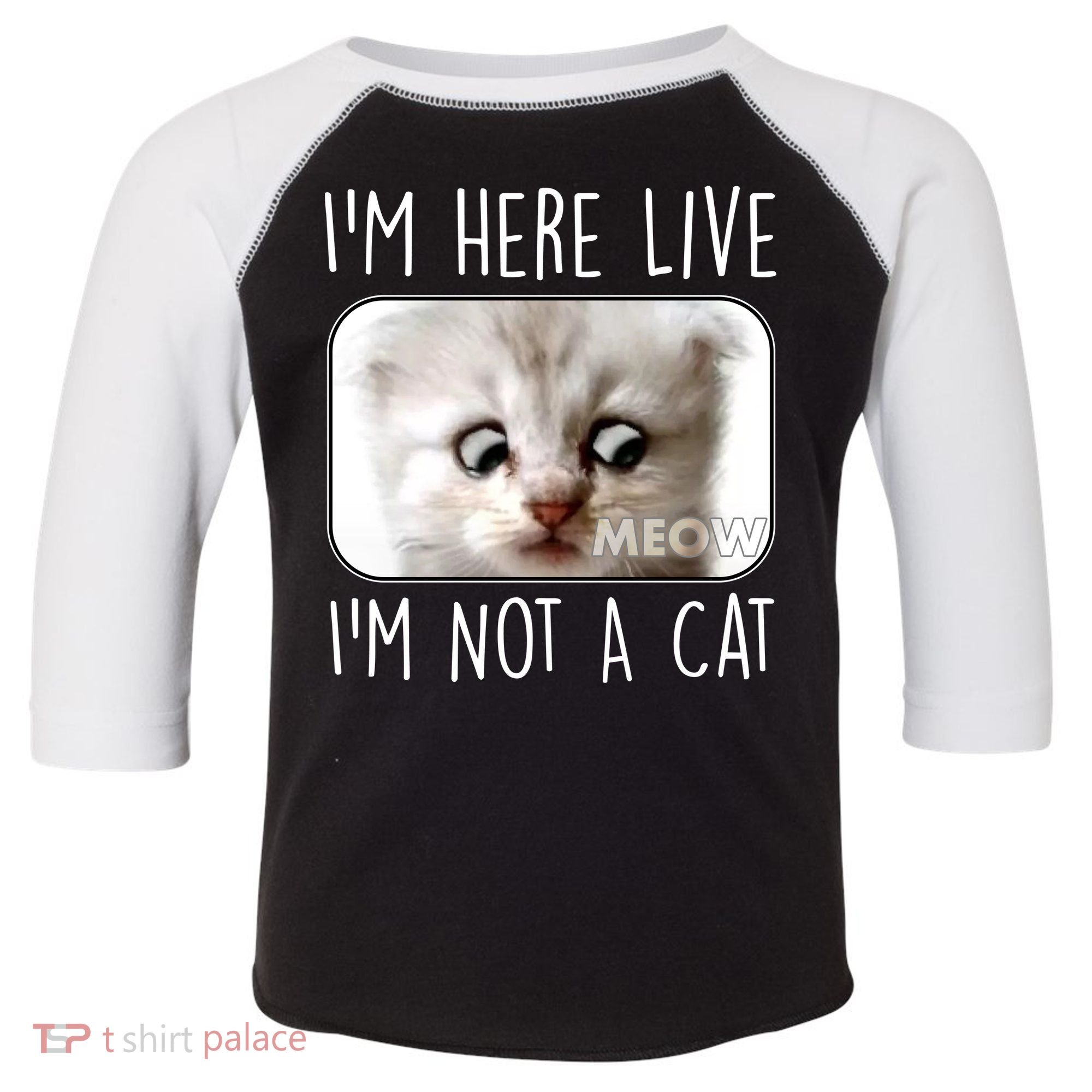 I'm Here Live I'm Not A Cat Zoom Lawyer Cat Meme Toddler Fine Jersey T-Shirt