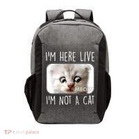 I'm Here Live I'm Not A Cat Zoom Lawyer Cat Meme Vector Backpack thumb 0