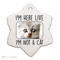 I'm Here Live I'm Not A Cat Zoom Lawyer Cat Meme Ceramic Ornament thumb 0