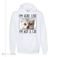 I'm Here Live I'm Not A Cat Zoom Lawyer Cat Meme Comfort Colors Garment-Dyed Hooded Sweatshirt thumb 0