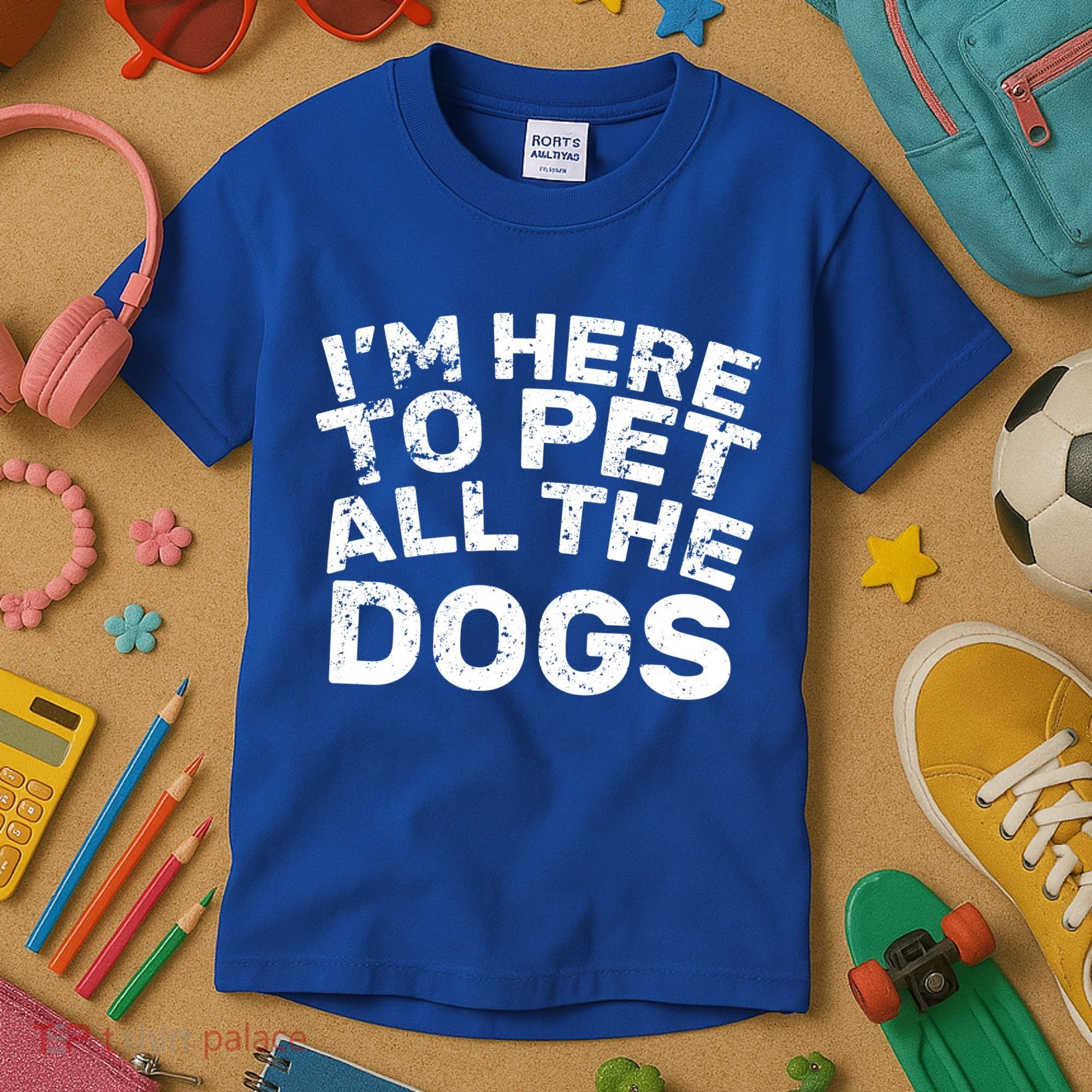 I'm Here To Pet All The Dogs Kids T-Shirt