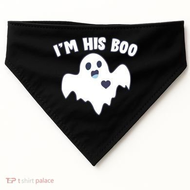I'm His Boo Matching Halloween USA-Made Doggie Bandana