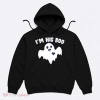 I'm His Boo Matching Halloween Hoodie thumb 0