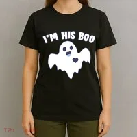 I'm His Boo Matching Halloween T-Shirt thumb 4