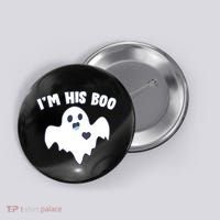 I'm His Boo Matching Halloween Button thumb 0