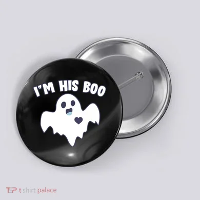 I'm His Boo Matching Halloween Button