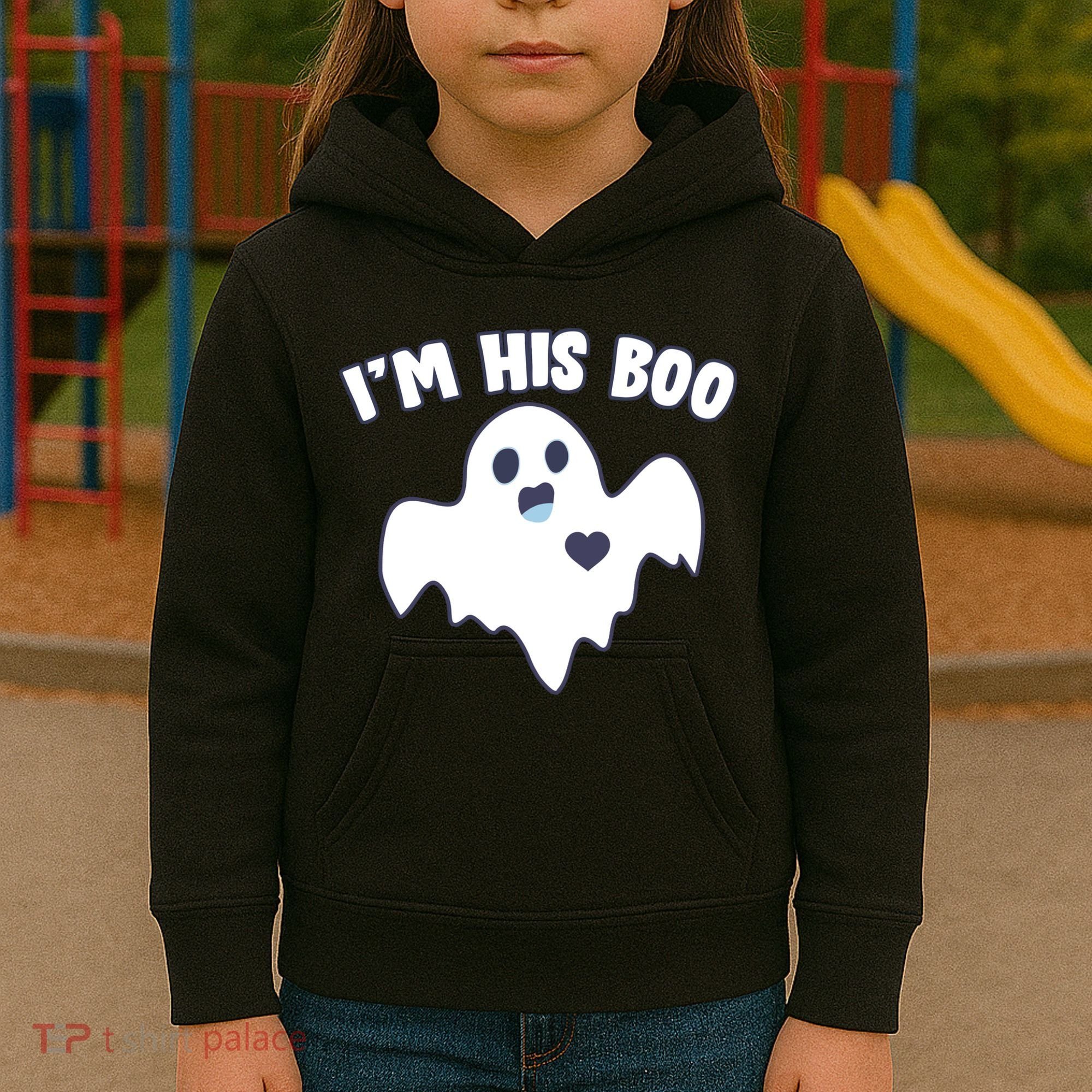 I'm His Boo Matching Halloween Kids Hoodie