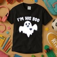 I'm His Boo Matching Halloween Kids T-Shirt thumb 3
