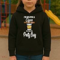 I'm Holding A So Yeah I'm Pretty Busy  Kids Hoodie thumb 3