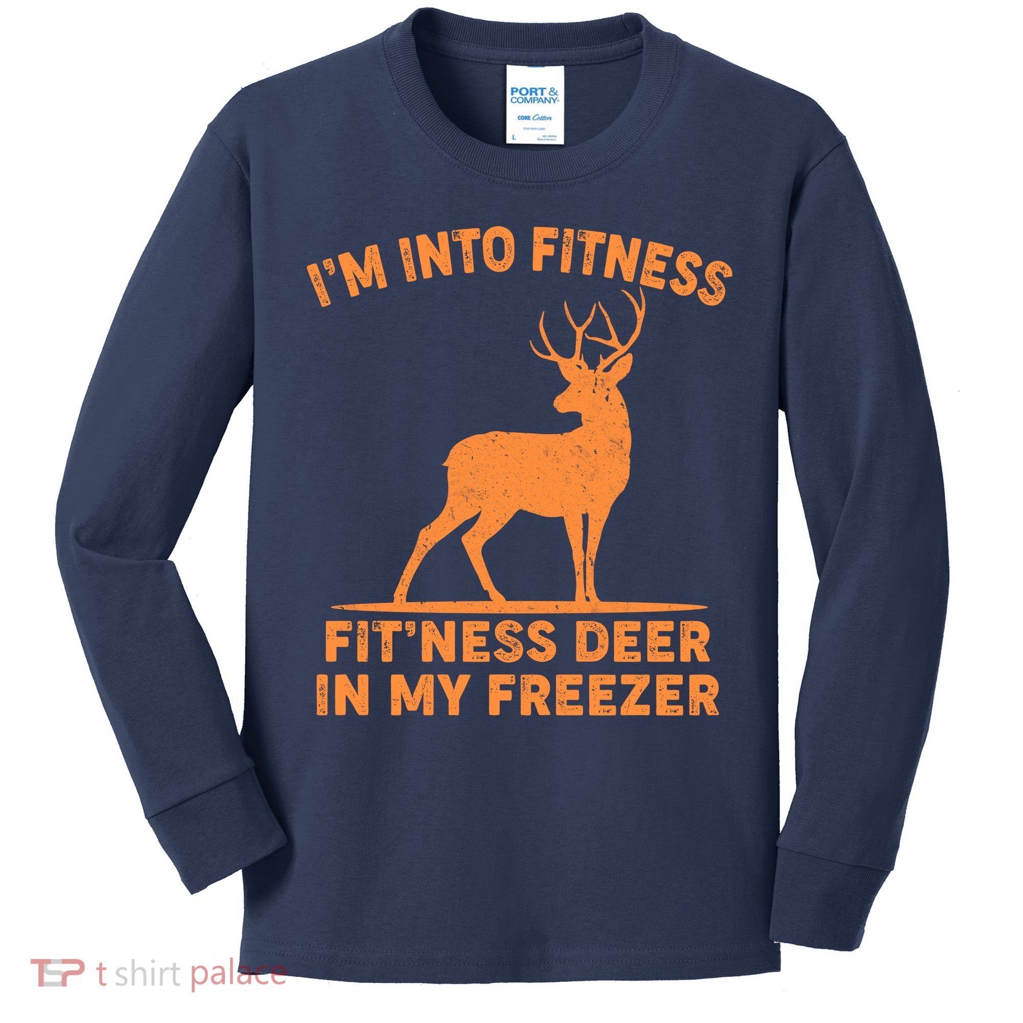 I'm Into Fitness Fit'Ness Deer In My Freezer Kids Long Sleeve Shirt