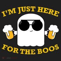 I'm Just Here for the Boos Funny Halloween Beer Ghost Emoji Women's Sweatshirt thumb 2