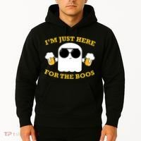 I'm Just Here for the Boos Funny Halloween Beer Ghost Emoji Hoodie thumb 2