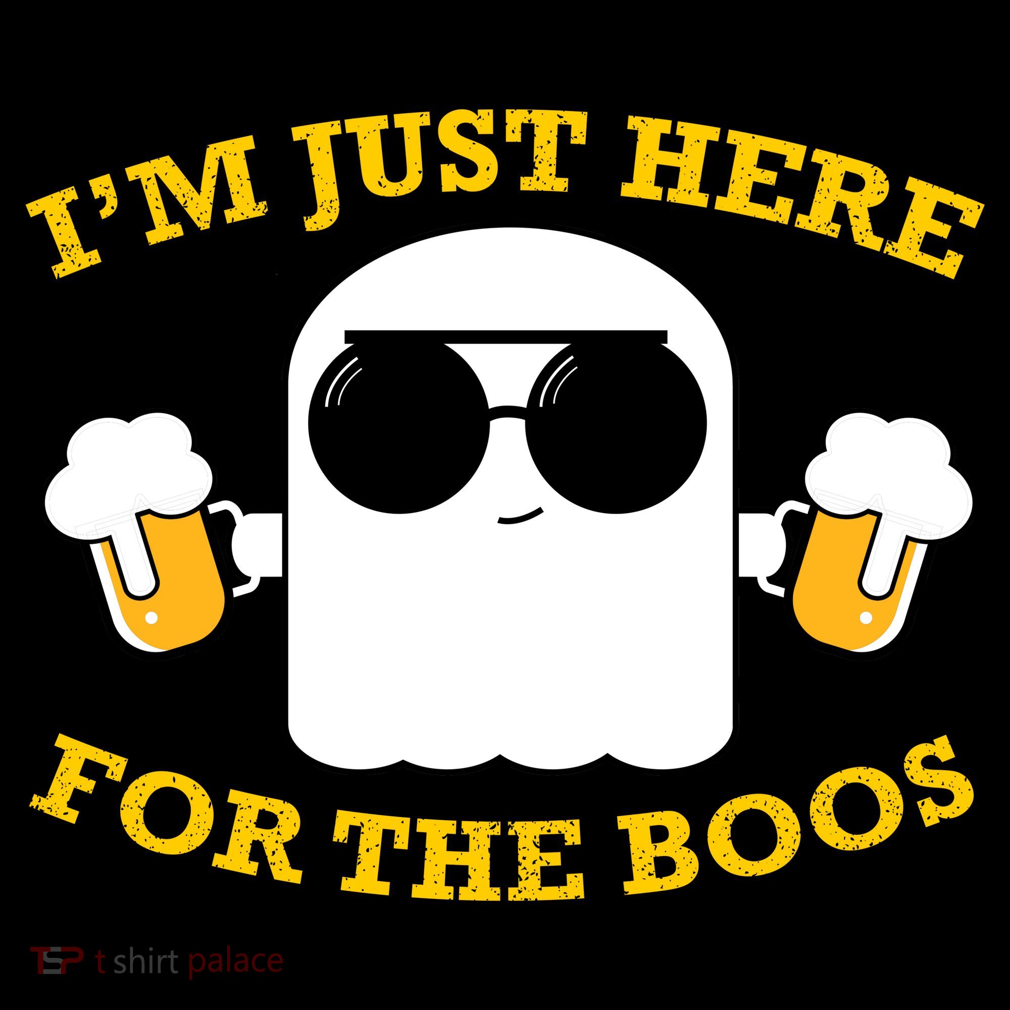 I'm Just Here for the Boos Funny Halloween Beer Ghost Emoji Coffee Mug