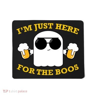I'm Just Here for the Boos Funny Halloween Beer Ghost Emoji Mousepad