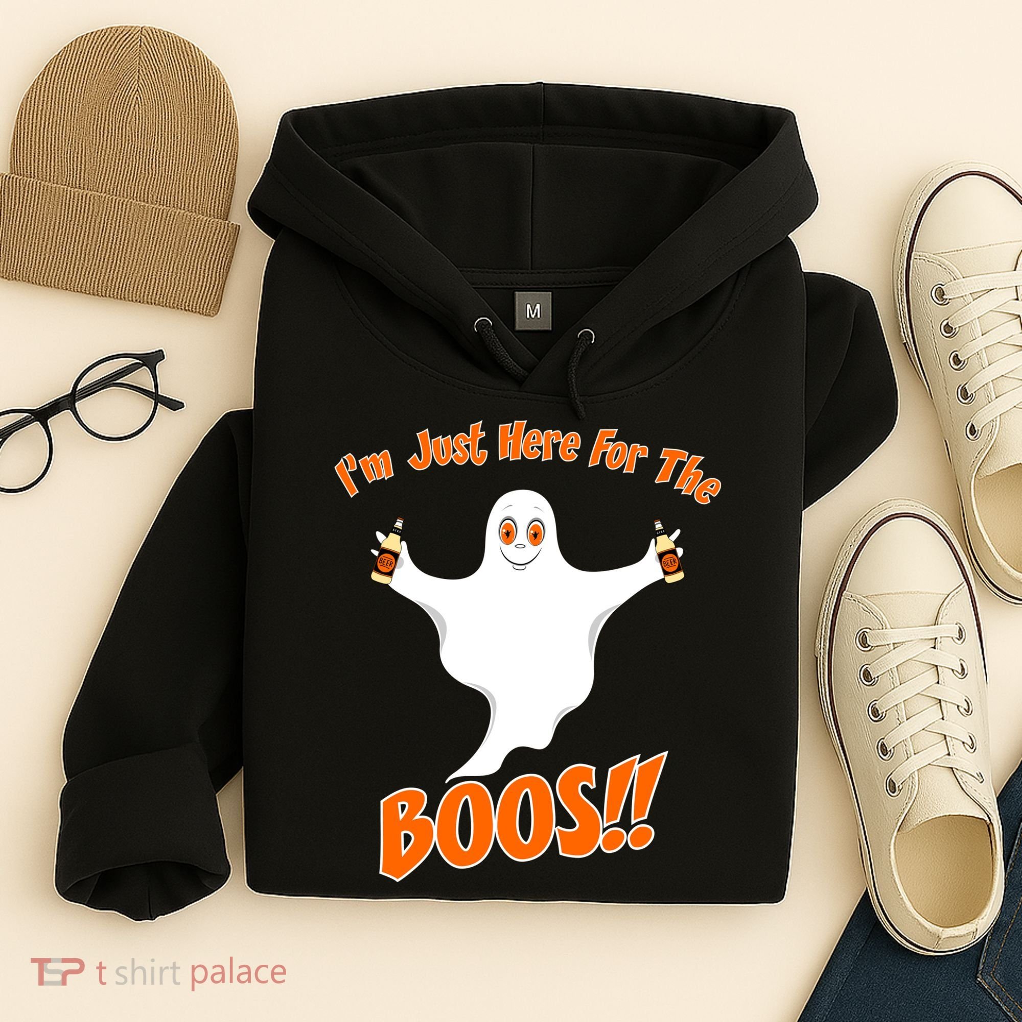 I'm Just Here For The Boos! Halloween Ghost Hoodie