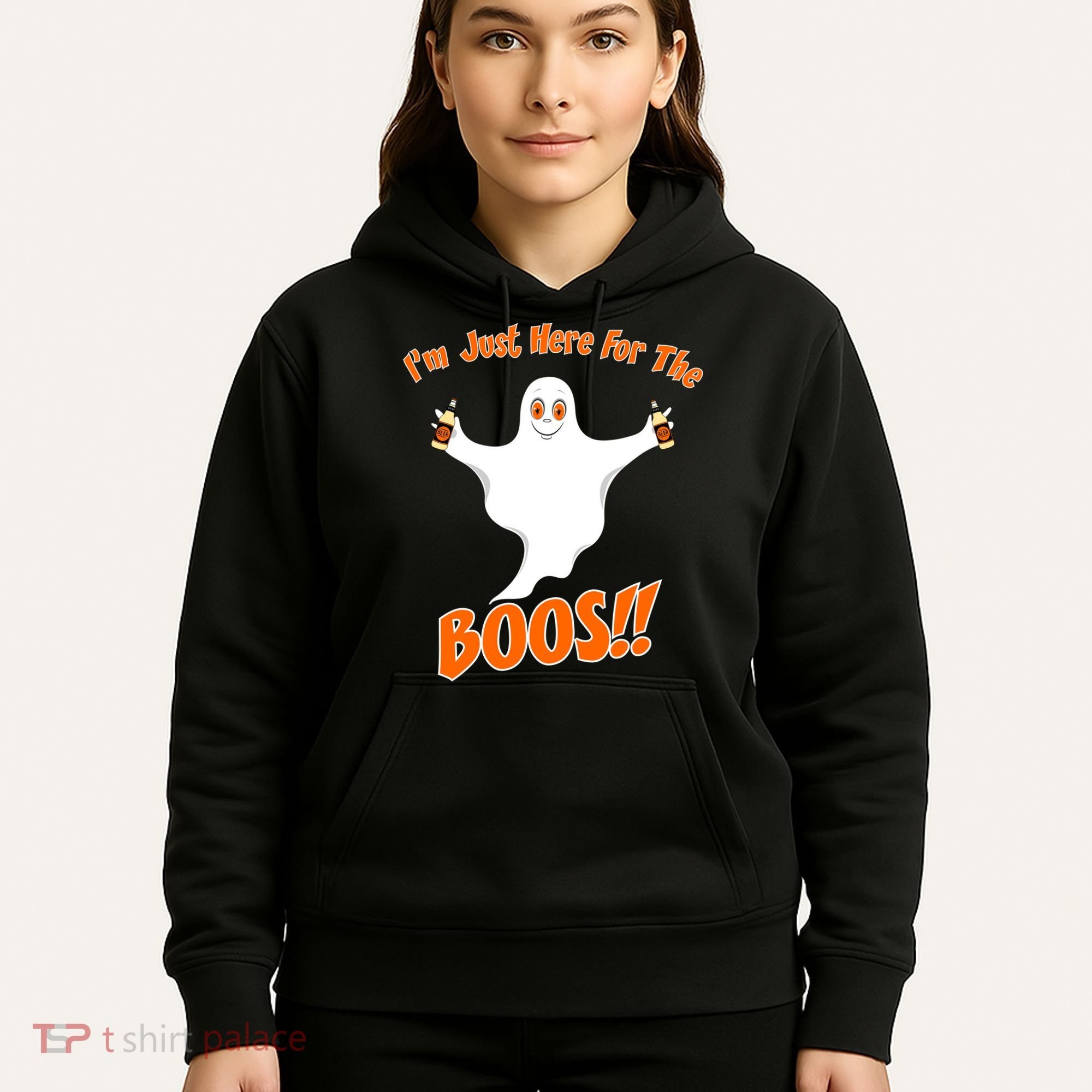 I'm Just Here For The Boos! Halloween Ghost Hoodie