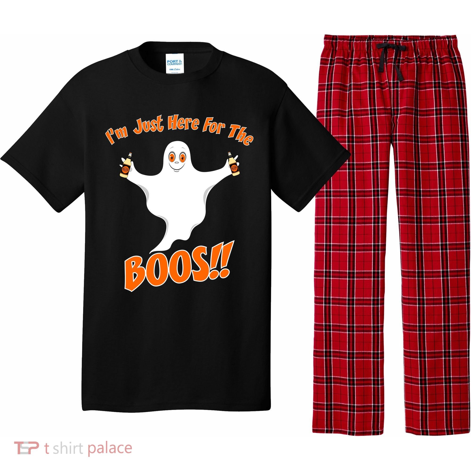 I'm Just Here For The Boos! Halloween Ghost Pajama Set