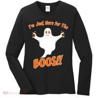 I'm Just Here For The Boos! Halloween Ghost Women's Long Sleeve Shirt thumb 0