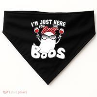 I'm Just Here For The Boos Wine Lover USA-Made Doggie Bandana thumb 0