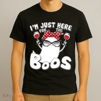 I'm Just Here For The Boos Wine Lover T-Shirt thumb 3