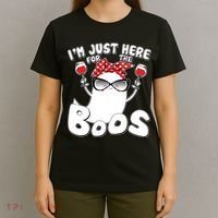 I'm Just Here For The Boos Wine Lover T-Shirt thumb 4