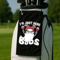 I'm Just Here For The Boos Wine Lover Golf Towel thumb 2