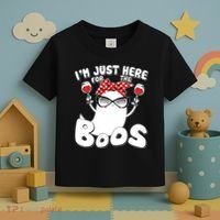I'm Just Here For The Boos Wine Lover Toddler T-Shirt thumb 3