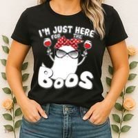 I'm Just Here For The Boos Wine Lover Women's T-Shirt thumb 2