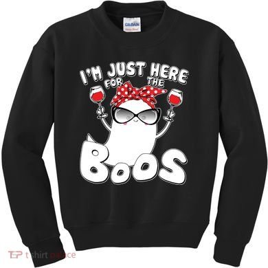 I'm Just Here For The Boos Wine Lover Kids Sweatshirt