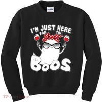I'm Just Here For The Boos Wine Lover Kids Sweatshirt thumb 0