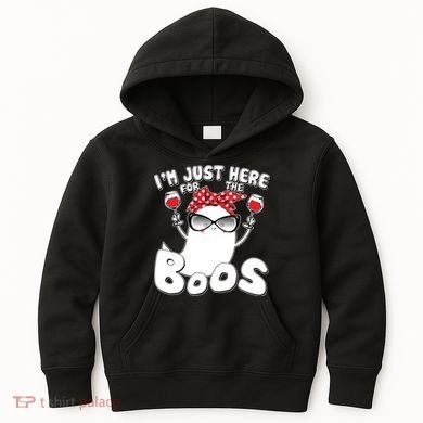 I'm Just Here For The Boos Wine Lover Kids Hoodie