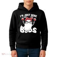 I'm Just Here For The Boos Wine Lover Kids Hoodie thumb 4