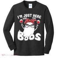 I'm Just Here For The Boos Wine Lover Kids Long Sleeve Shirt thumb 0