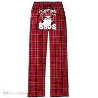 I'm Just Here For The Boos Wine Lover Women's Flannel Plaid Pajama Pants thumb 0