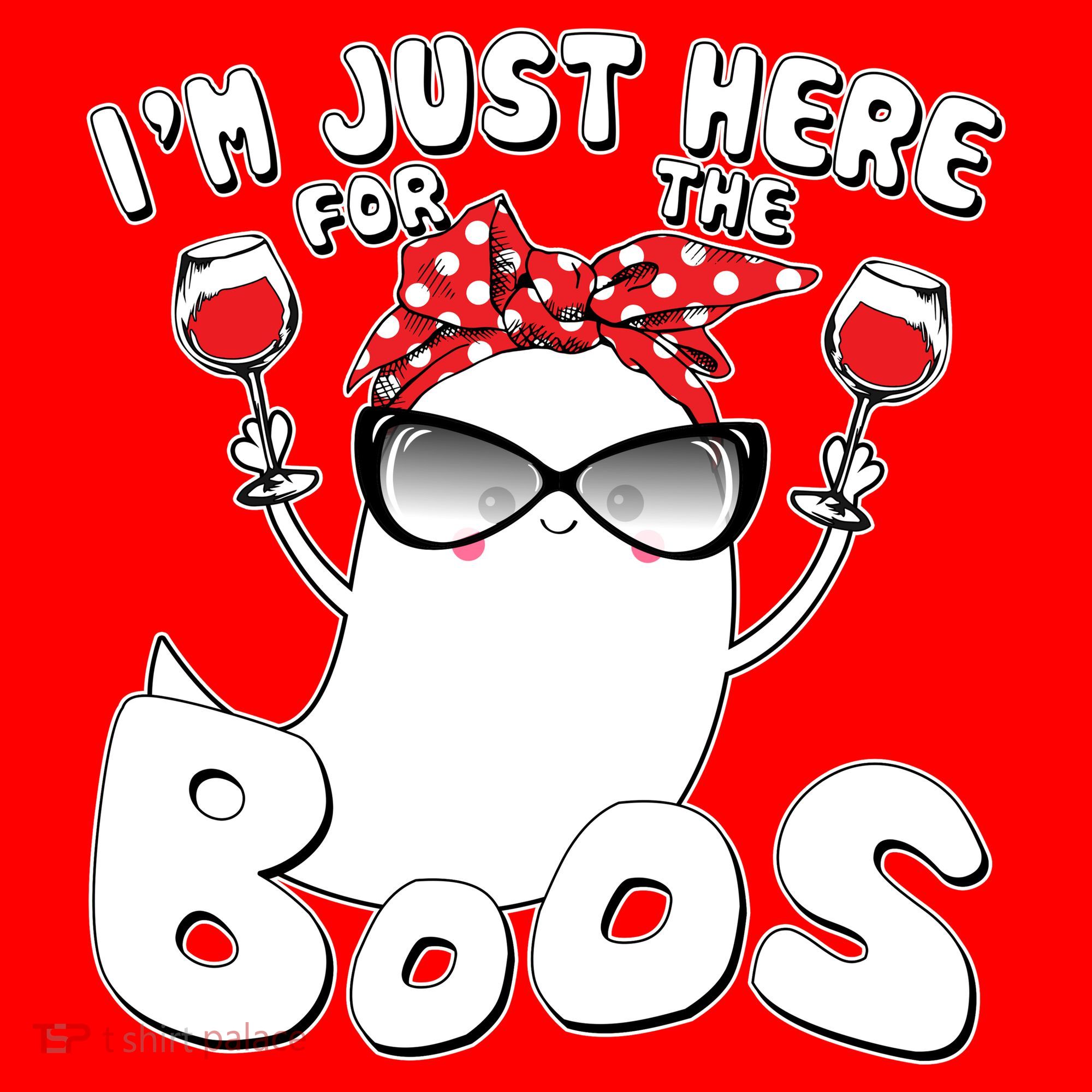 I'm Just Here For The Boos Wine Lover Santa Hat