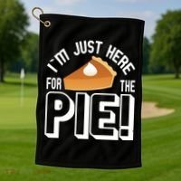 I'm Just Here For The Pie Golf Towel thumb 1