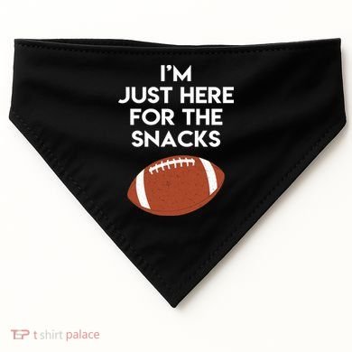 I'm Just Here for the Snacks Football USA-Made Doggie Bandana